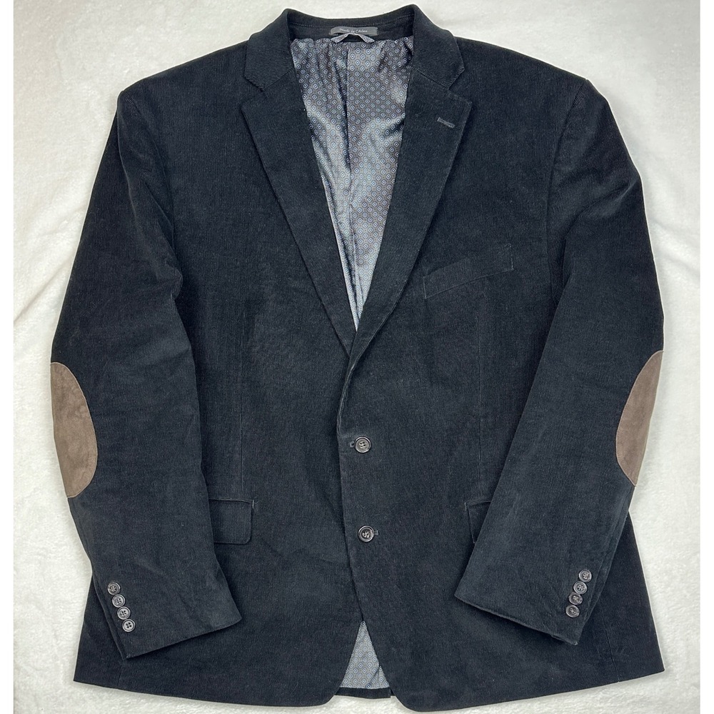 Lauren Ralph Lauren Men Black Corduroy Sport‎ Coat Blazer Elbow Patches Size XL